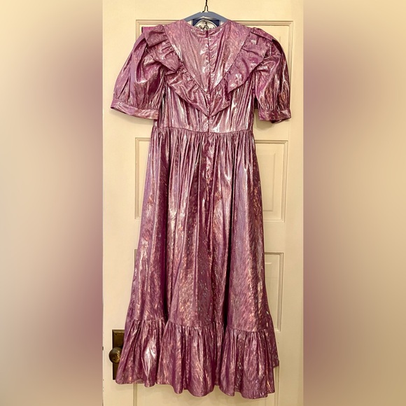 Batsheva May Dress in Pink Holographic Lamé - Picture 3 of 5